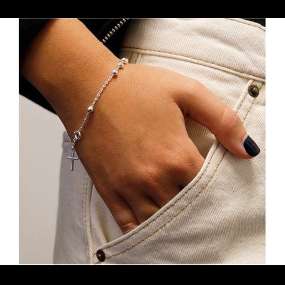 .925 Sterling Silver Rosary Bracelet - Picture 4 of 5